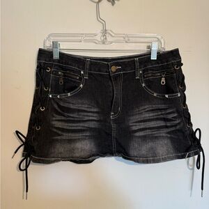 Fashion Nova Lace Up Micro Mini Skirt